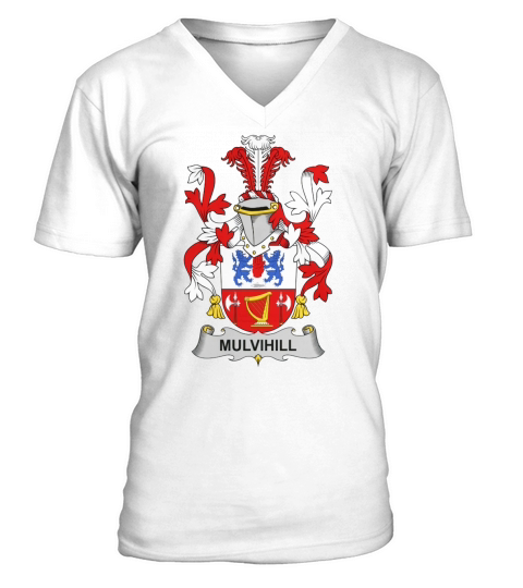 Mulvihill Family Crest Irish Family Crests II V-Neck T-shirt