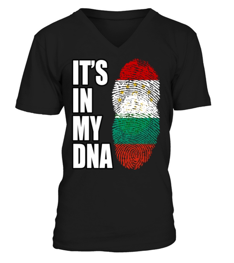 Tajikistani And Bulgarian Vintage Heritage DNA Fla V-Neck T-shirt