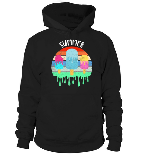 Melting Ice Cream Hot Summer Vacation Retro Vintag Hoodie Unisex