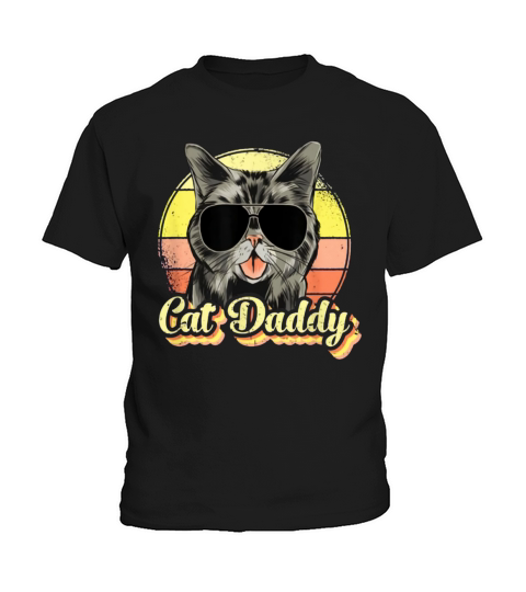 Cat Daddy Cat Lover Vintage Father’s Day shirt Kids T-Shirt