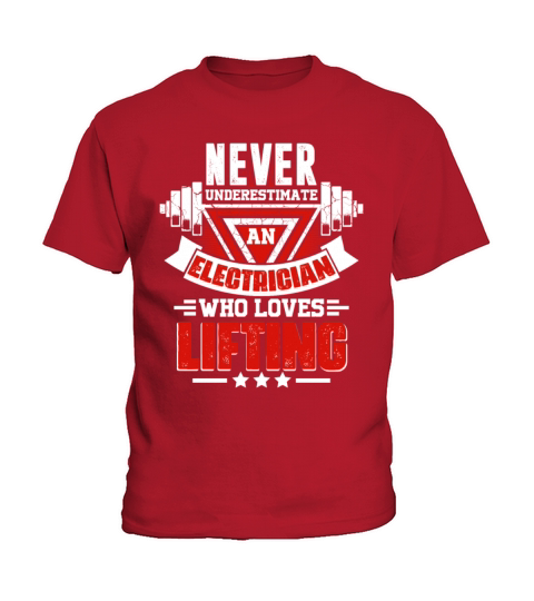 Never Underestimate Electrician Gym Workout Fitnes Kids T-Shirt