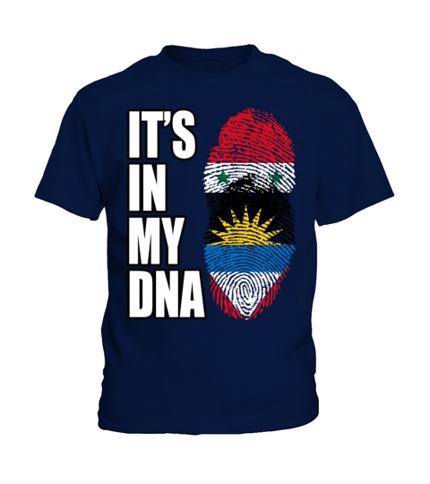Syrian And Antiguan Vintage Heritage DNA Flag Kids T-Shirt