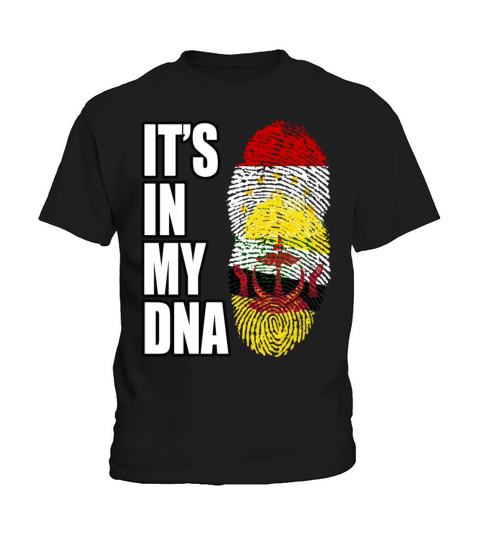 Tajikistani And Bruneian Vintage Heritage DNA Flag Kids T-Shirt