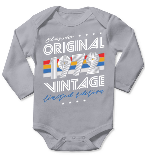50th birthday vintage 1972 classic original 1972 Long Sleeve Baby One-Piece