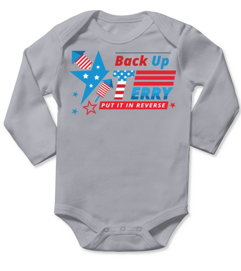 BackUp Terry American Flag USA Cute Fireworks Long Sleeve Baby One-Piece