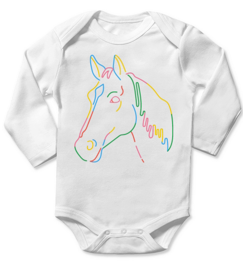 Girls Horse Riding Shirt Vintage Retro Long Sleeve Baby One-Piece