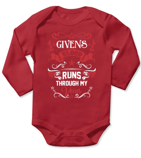 GIVENS BLOOD RUNS THROUGH MY VEINS Long Sleeve Baby One-Piece