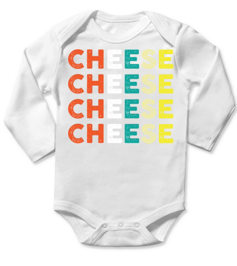 Retro Vintage Cheese Long Sleeve Baby One-Piece