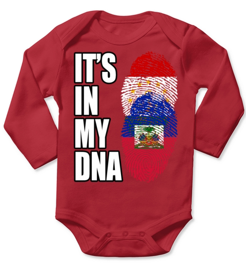 Tajikistani And Haitian Vintage Heritage DNA Flag Long Sleeve Baby One-Piece