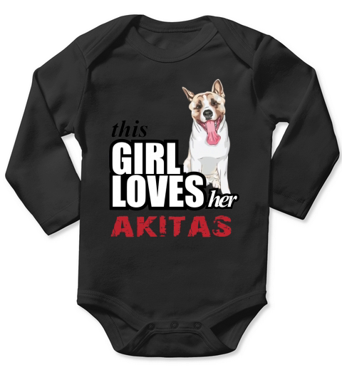 This Girl Loves Her Akita Long Sleeve Baby One-Piece