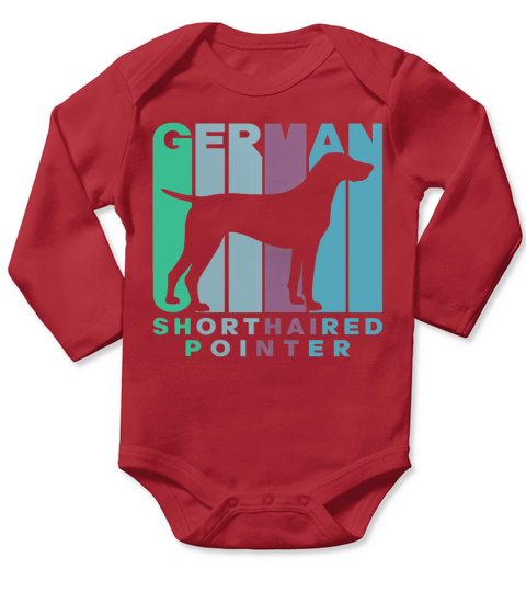 Vintage Style German Shorthair Pointer Silhouette Dog Owner Long Sleeve Baby One-Piece