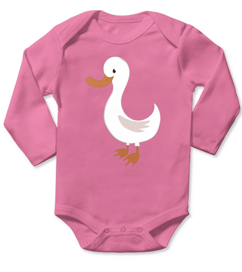 White duck art T-Shirt Long Sleeve Baby One-Piece