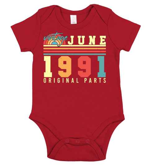 1991 June Gift Idea Short Sleeve Baby One-Piece