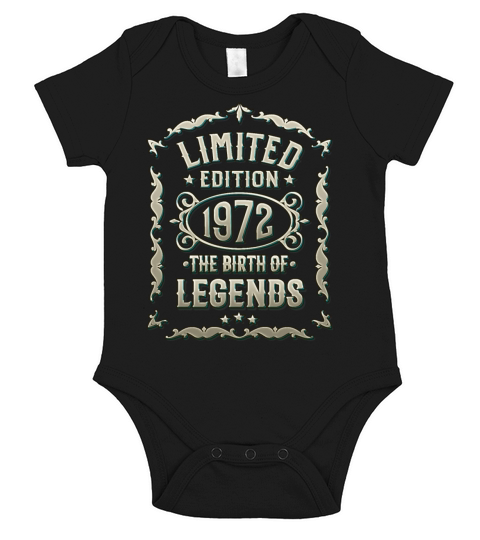 50th Birthday Birth of legends Vintage 1972 Short Sleeve Baby One-Piece