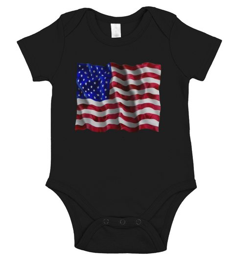 American Flag Short Sleeve Baby One-Piece