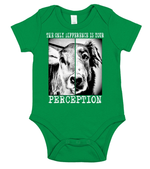 Cow dog The only difference is your perception shirt Short Sleeve Baby One-Piece