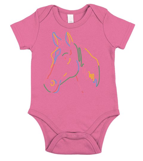 Girls Horse Riding Shirt Vintage Retro Short Sleeve Baby One-Piece