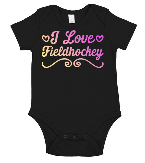 I love field field hockey Short Sleeve Baby One-Piece