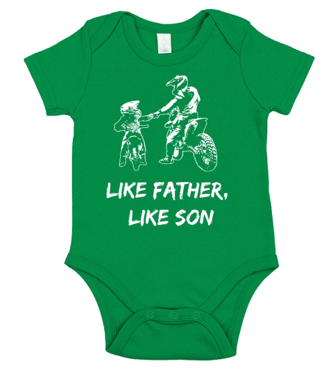 Like Father Like Son Motocross Shirt Dirt Bike Short Sleeve Baby One-Piece