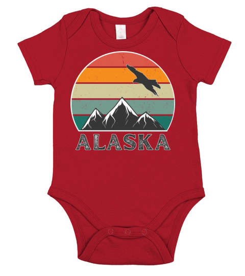 Retro Vintage Sunset Alaska Short Sleeve Baby One-Piece