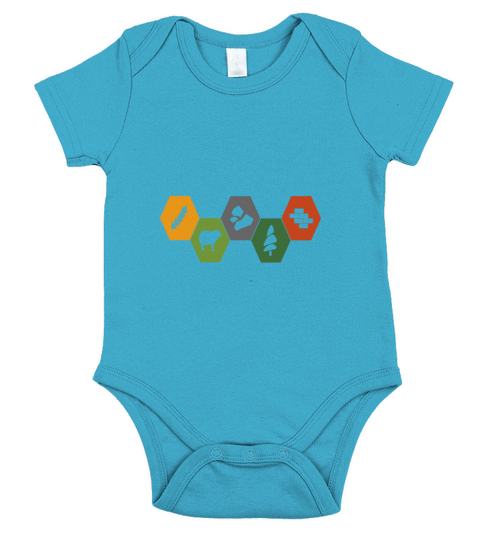 settlers of catan minimalistic colored Short Sleeve Baby One-Piece