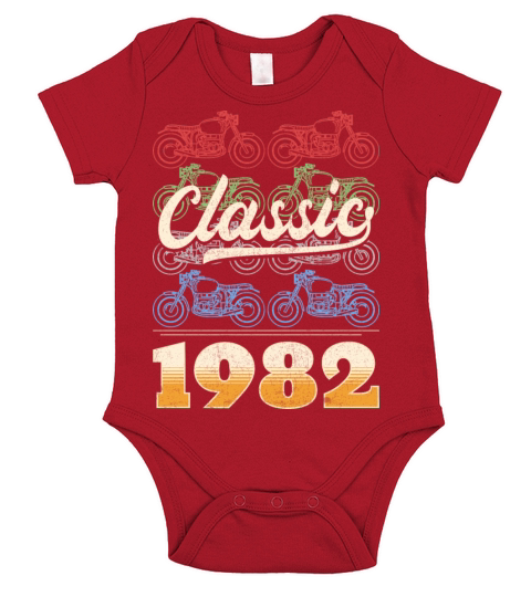 Vintage 1982 Original Parts Motorcycle Rider Short Sleeve Baby One-Piece