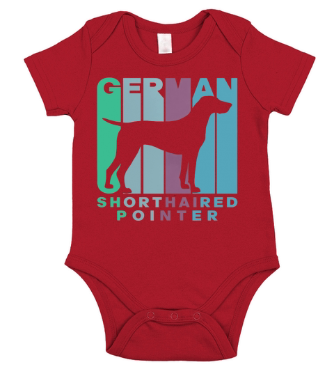 Vintage Style German Shorthair Pointer Silhouette Dog Owner Short Sleeve Baby One-Piece
