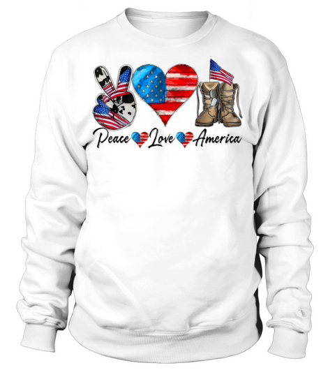 Peace Love America Vintage 4th of July Western Sweatshirt Unisex