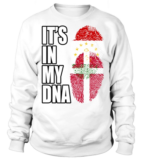 Tajikistani And Danish Vintage Heritage DNA Flag Sweatshirt Unisex
