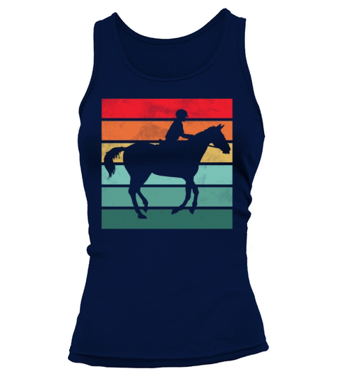 Girls Horse Riding Shirt Vintage Retro Tank top Woman
