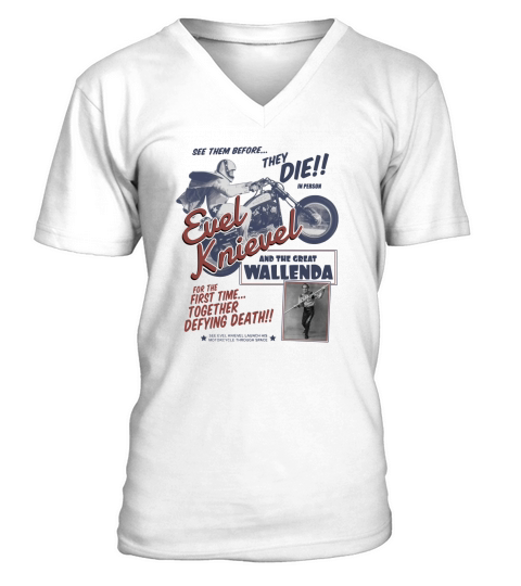 Evel Knievel and Wallenda V-Neck T-shirt