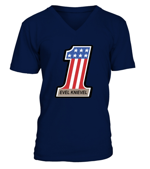 Evel Knievel Logo V-Neck T-shirt