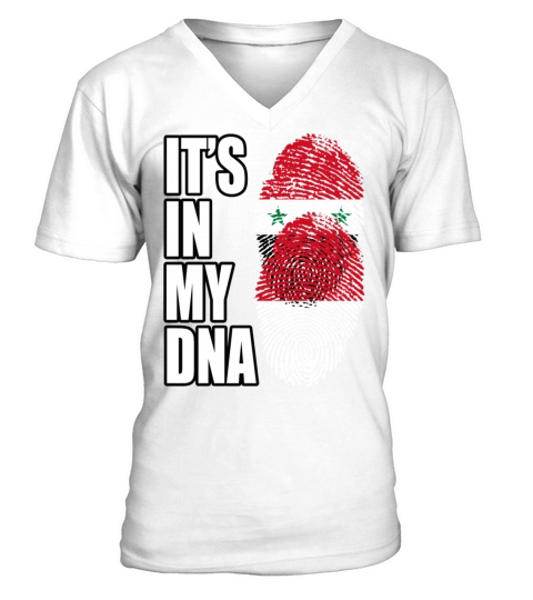 Syrian And Indonesian Vintage Heritage DNA Flag V-Neck T-shirt