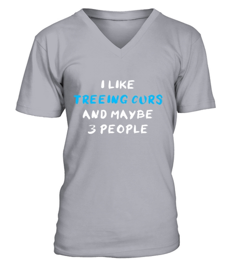 Treeing Cur Funny V-Neck T-shirt