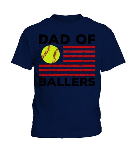 Dad of Ballers Football Lovers Retro Vintage Kids T-Shirt