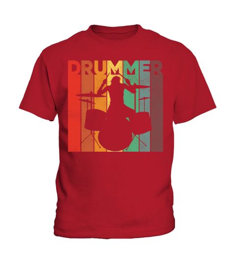 Drummer Drum Set Retro Vintage Kids T-Shirt
