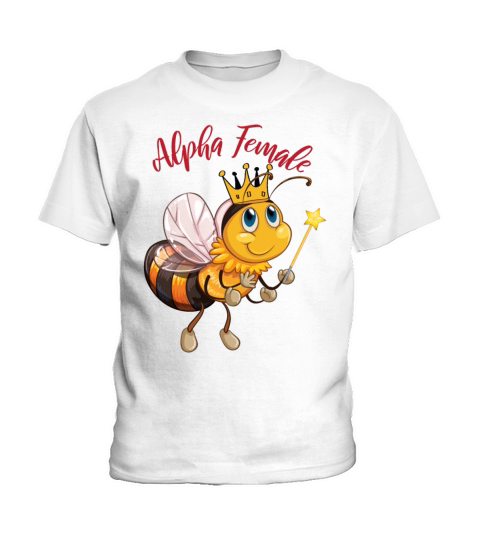 Female Alpha Animal Bee Queen Feminism StrongWoman Kids T-Shirt