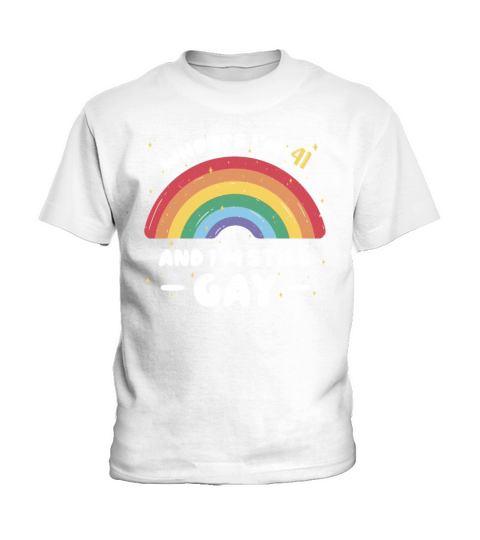Rainbow Age 41 Years Gay Pride LGBT Pride Month Kids T-Shirt