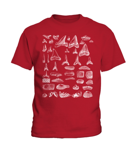 Shark Teeth T-Shirt by EncycloArt | Shells Fossils Tee Shirt Kids T-Shirt