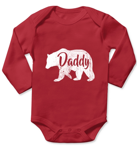 40 familyMens Daddy Bear T-Shirt Awesome Camping T-shirt Long Sleeve Baby One-Piece