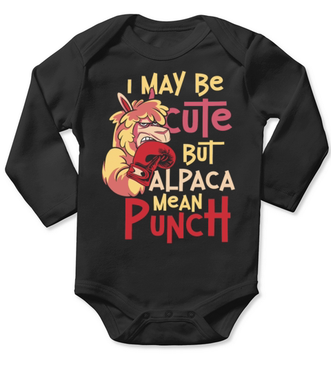 Boxing Alpaca Vintage I May Be Long Sleeve Baby One-Piece