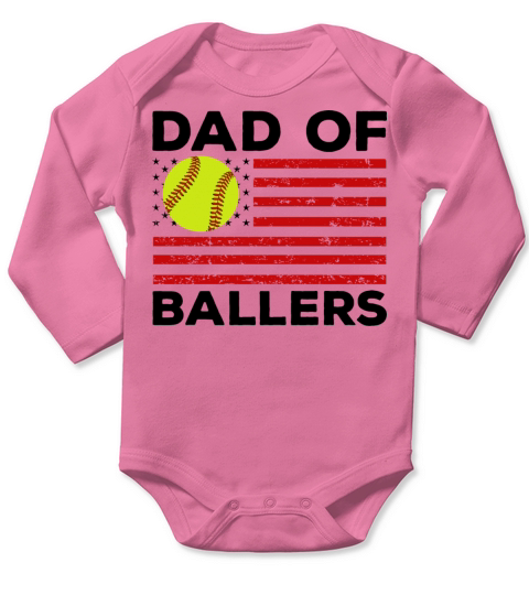 Dad of Ballers Football Lovers Retro Vintage Long Sleeve Baby One-Piece