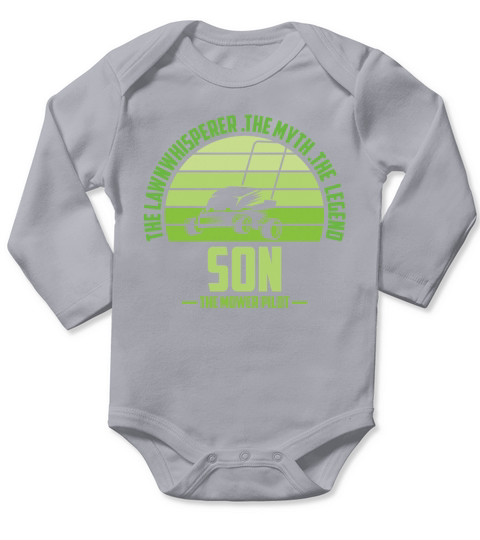 Funny Son Lawn Mowing Shirt Lawn Mower Mow Summer Long Sleeve Baby One-Piece