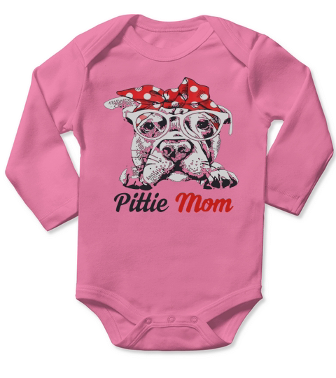 pittie mom Long Sleeve Baby One-Piece