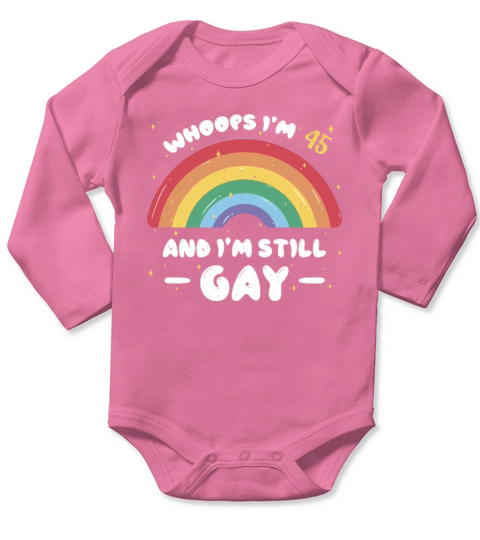 Rainbow Age 45 Years Gay Pride LGBT Pride Month Long Sleeve Baby One-Piece