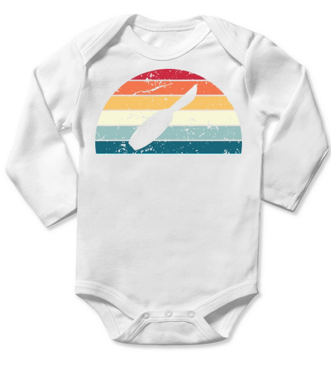 Retro Whittling Sunset Vintage carving Sunrise Long Sleeve Baby One-Piece