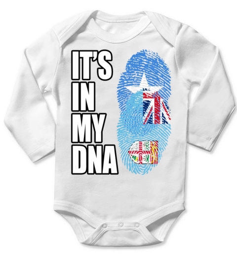 Somali And Fijian Vintage Heritage DNA Flag Long Sleeve Baby One-Piece