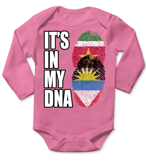 Surinamese And Antiguan Vintage Heritage DNA Flag Long Sleeve Baby One-Piece