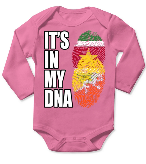 Surinamese And Bhutanese Vintage Heritage DNA Flag Long Sleeve Baby One-Piece