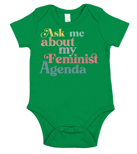 Ask me about my feminist agenda Short Sleeve Baby One-Piece